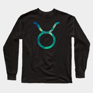 Taurus Zodiac Watercolor Design Long Sleeve T-Shirt